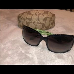 Coach Black & Green Sunglasses OS